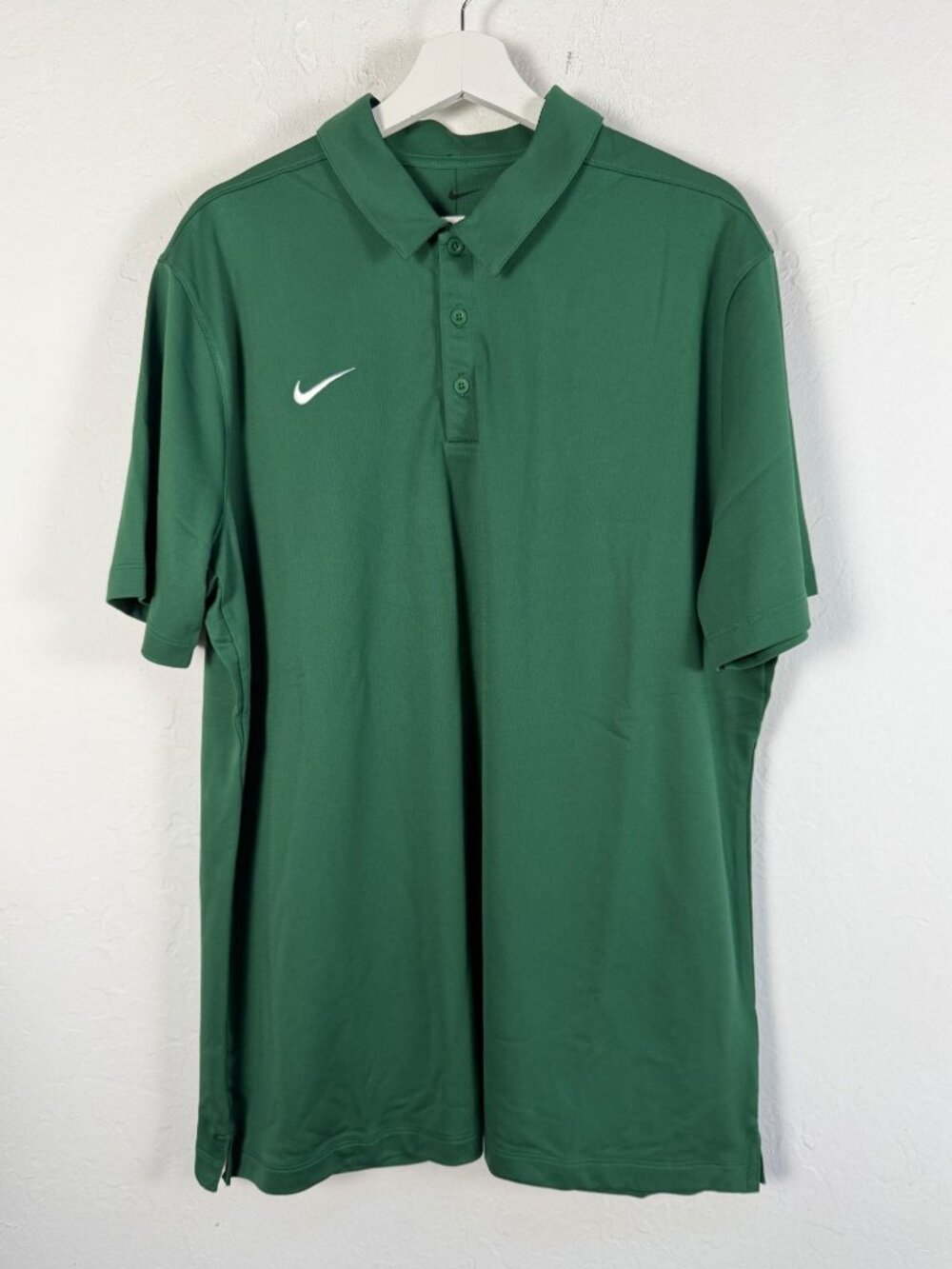 Nike Dry Fit Team Performance Polo Shirt Green Embroidered Swoosh Golf XL NWT